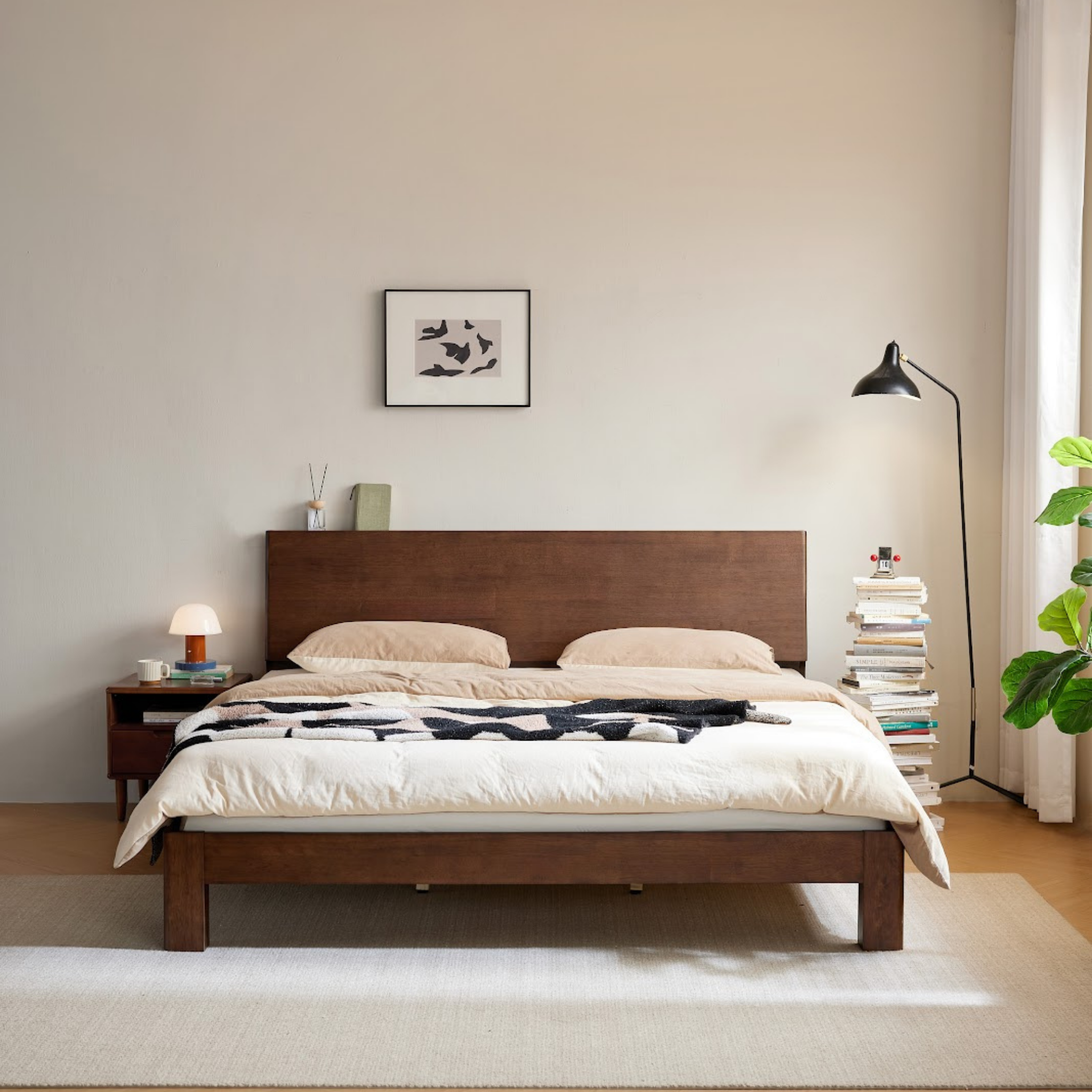 Linspire Atlas Solid Wood Standard Bed Frame, Dark Wood
