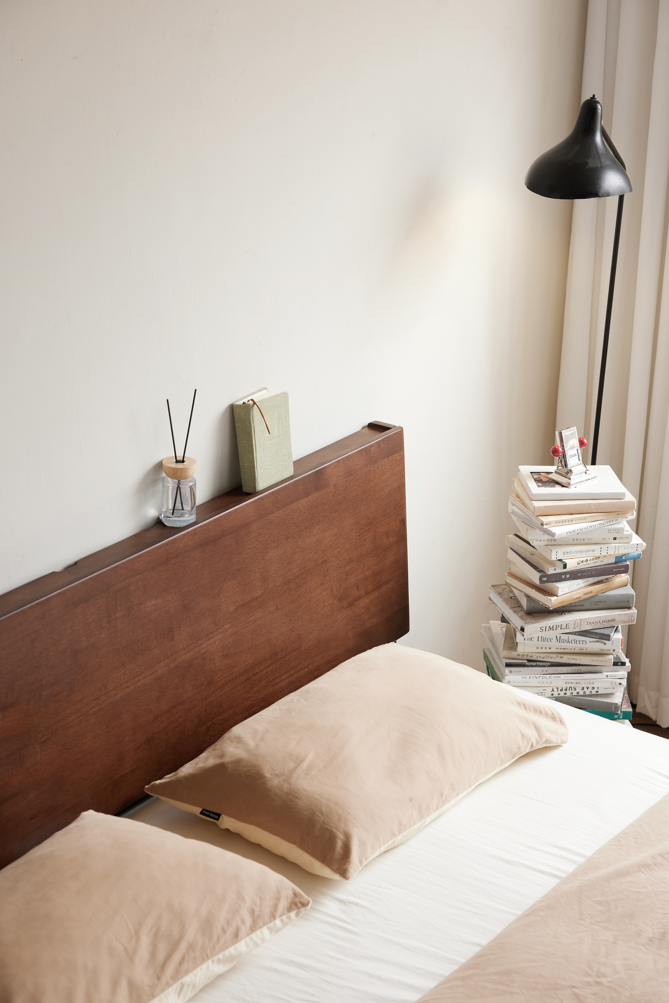 Linspire Atlas Solid Wood Standard Bed Frame, Dark Wood