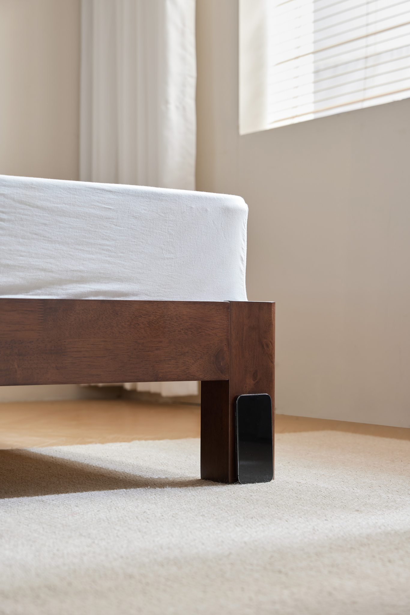 Linspire Atlas Solid Wood Standard Bed Frame, Dark Wood