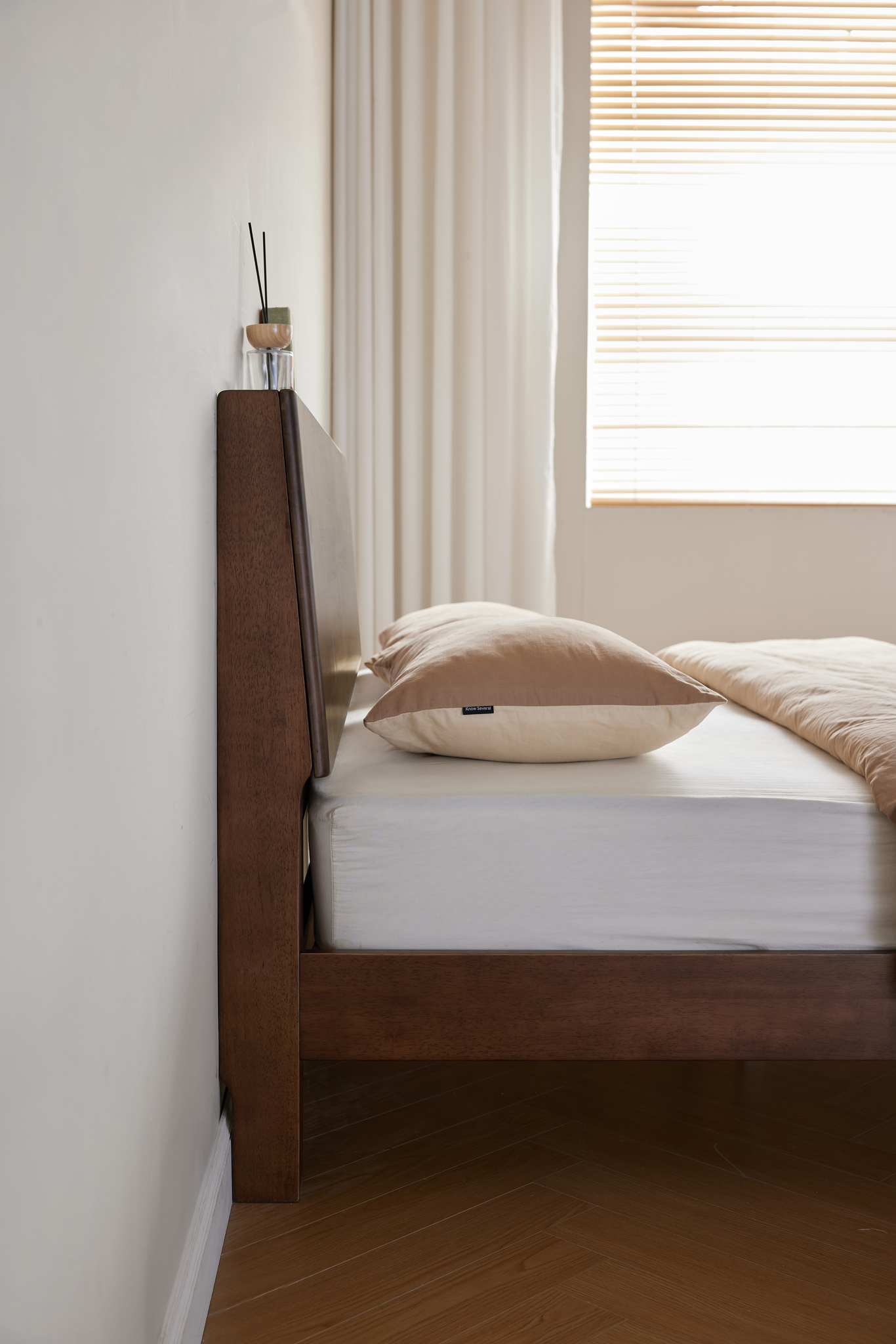 Linspire Atlas Solid Wood Standard Bed Frame, Dark Wood