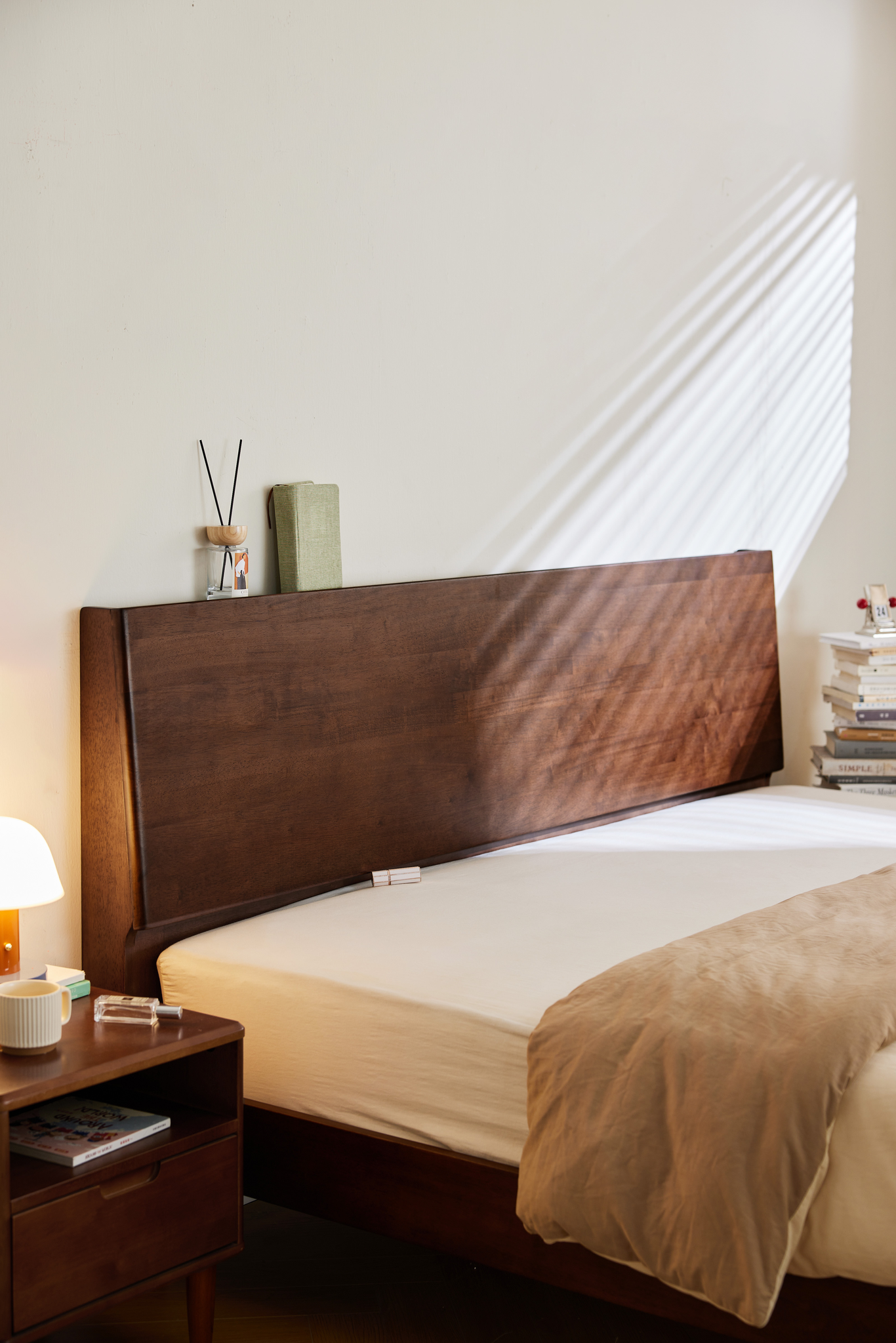 Linspire Atlas Solid Wood Standard Bed Frame, Dark Wood