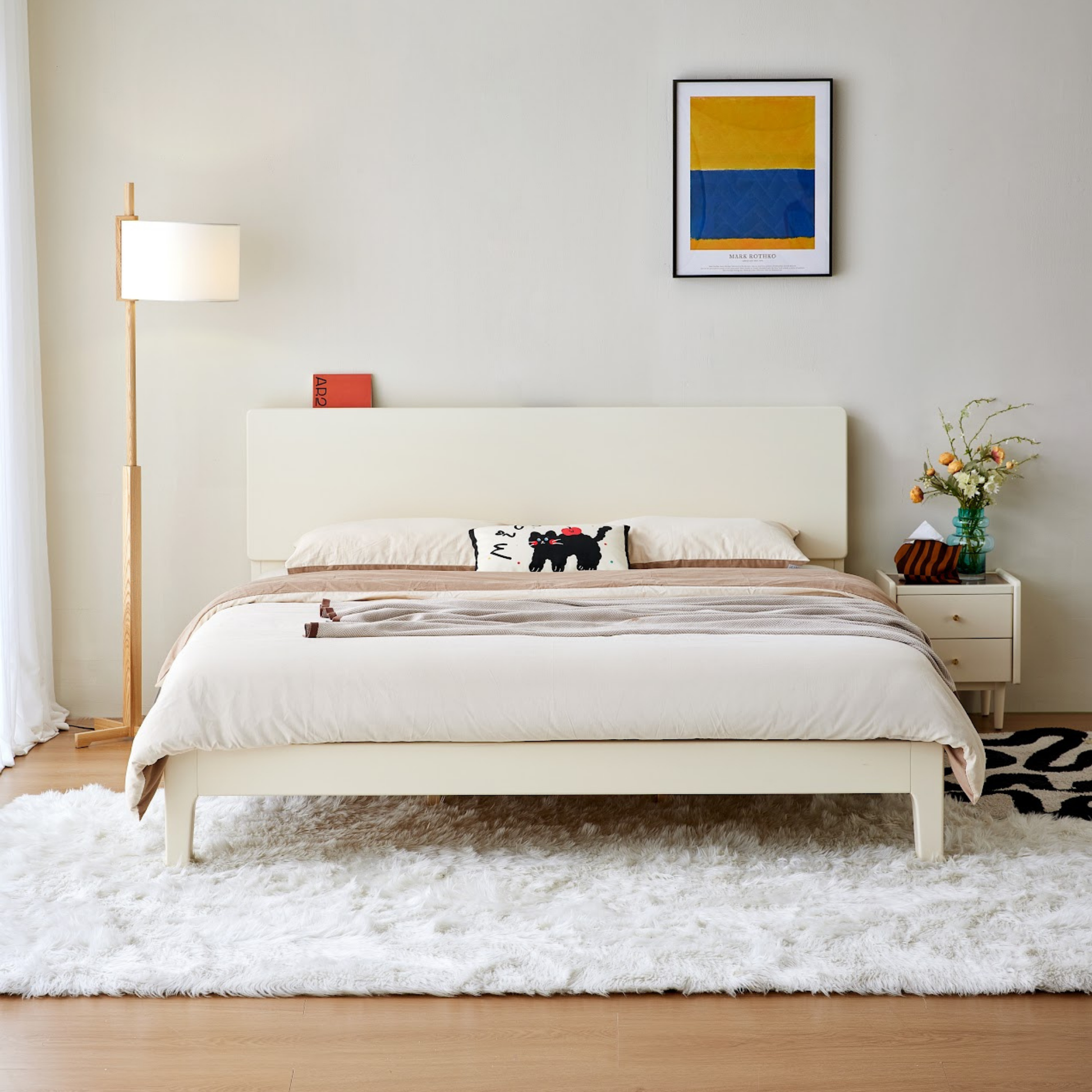 Linspire Luna Solid Wood Standard Bed Frame, White