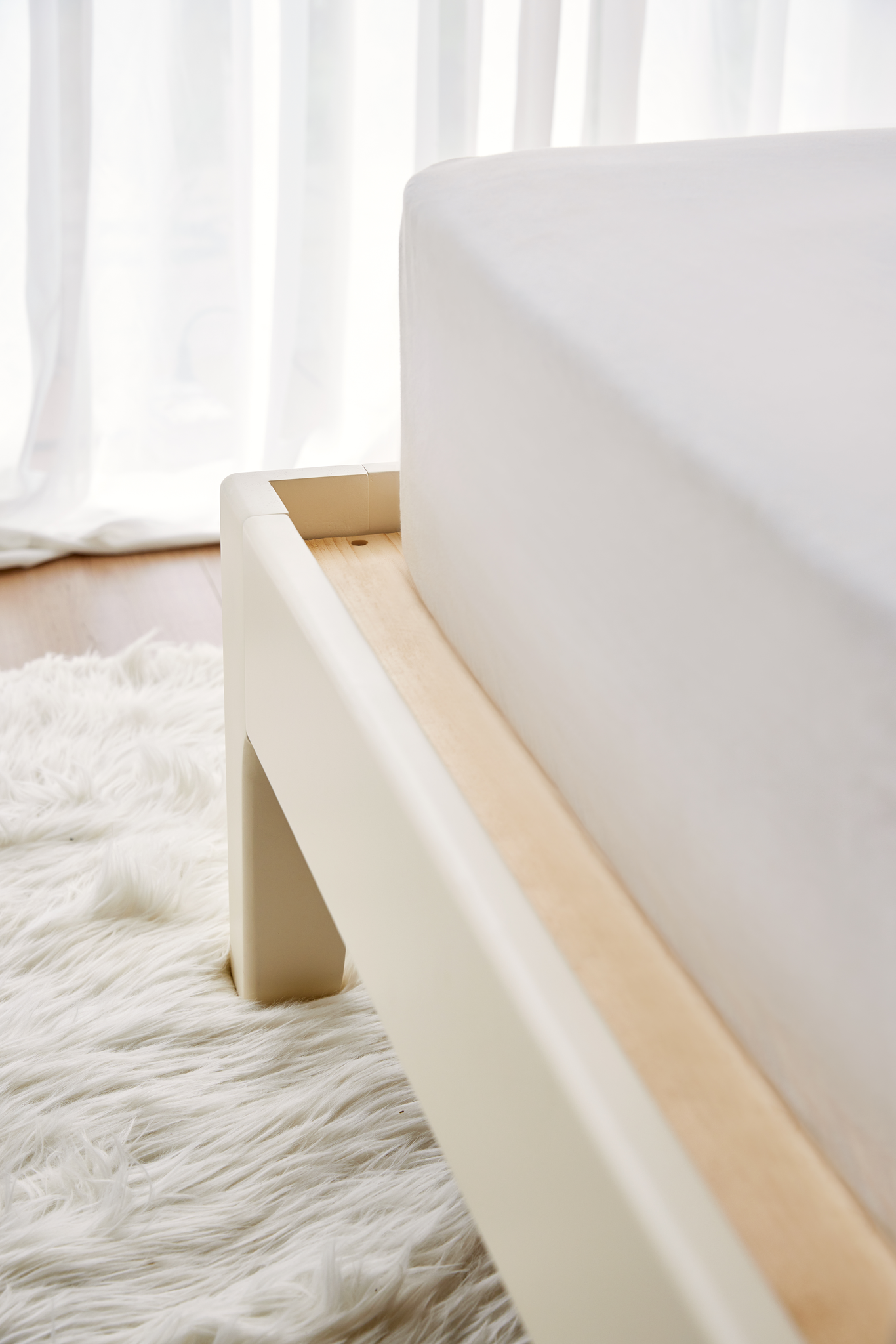 Linspire Luna Solid Wood Standard Bed Frame, White