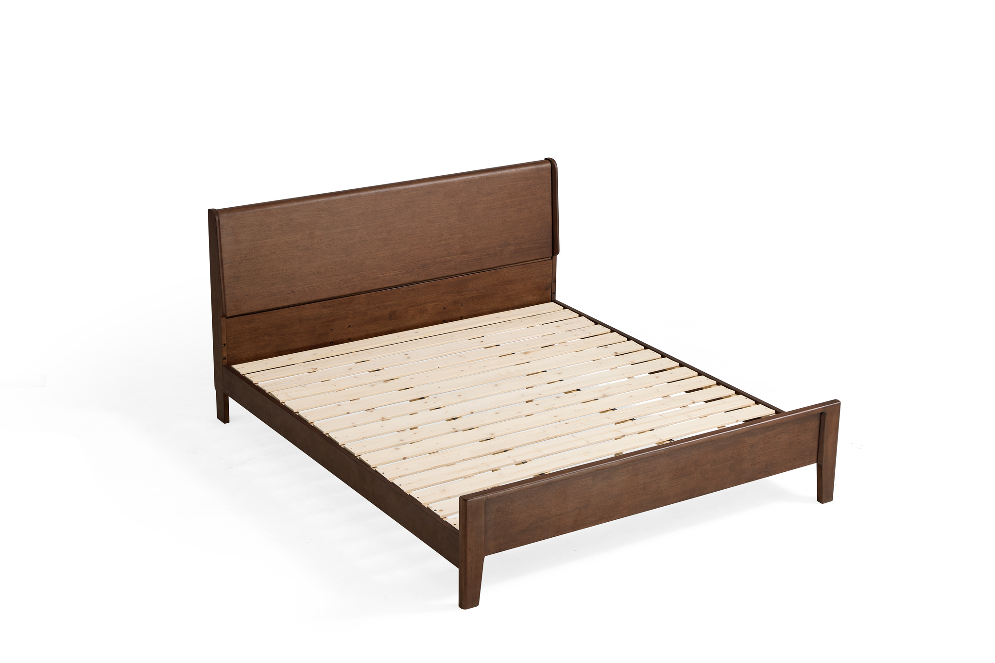 Linspire Ursula Solid Wood Standard Bed Frame, Dark Wood