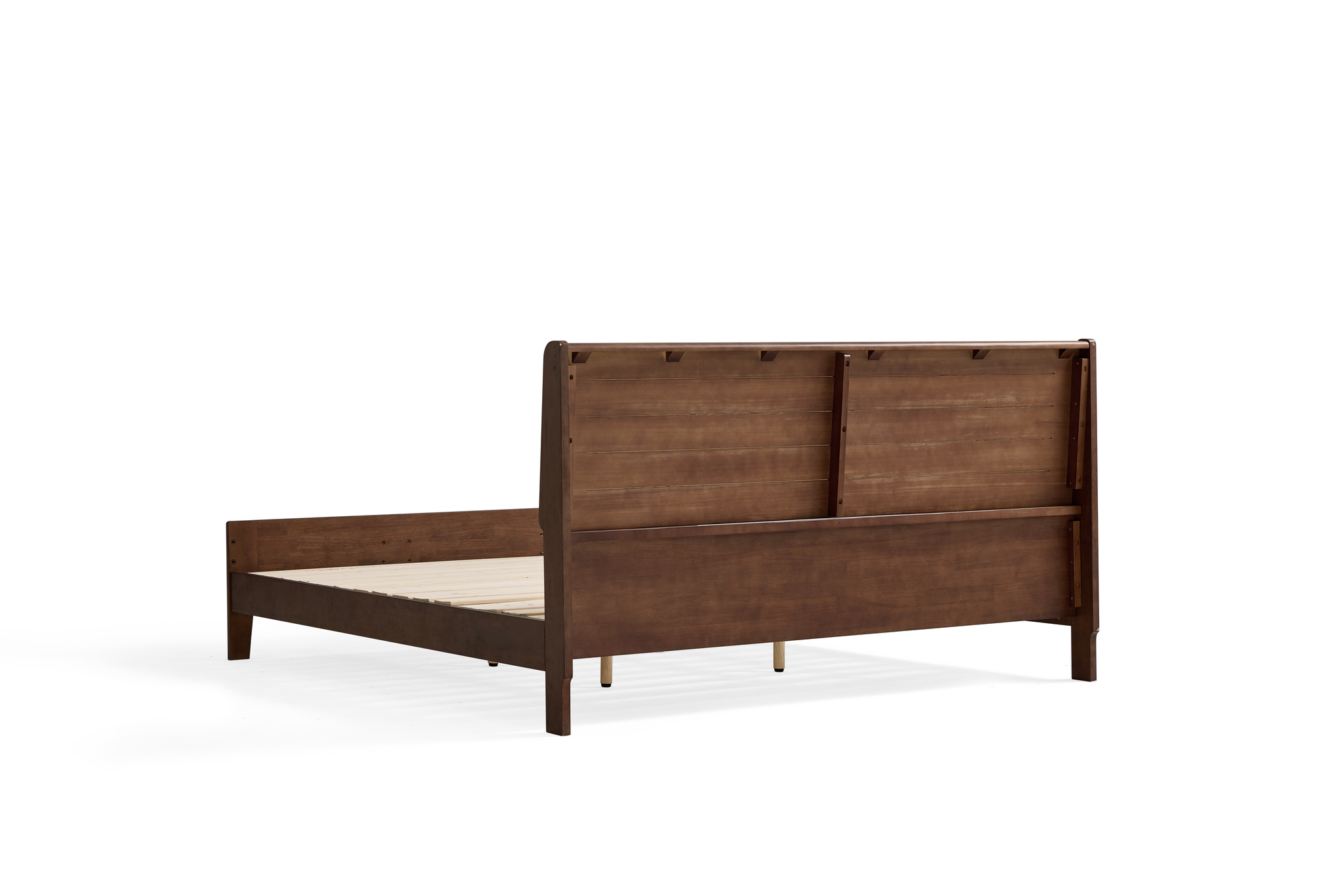 Linspire Ursula Solid Wood Standard Bed Frame, Dark Wood