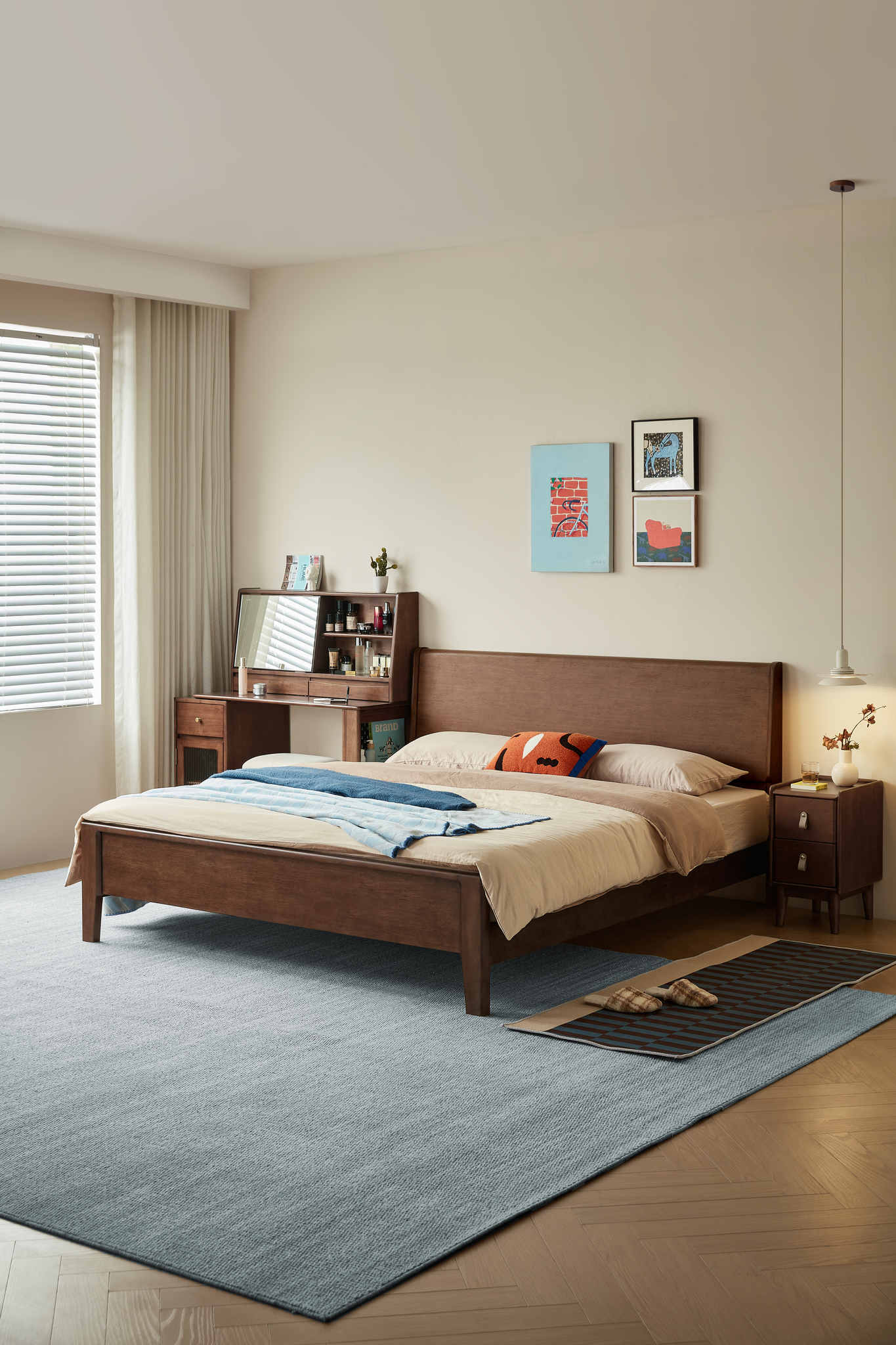 Linspire Ursula Solid Wood Standard Bed Frame, Dark Wood