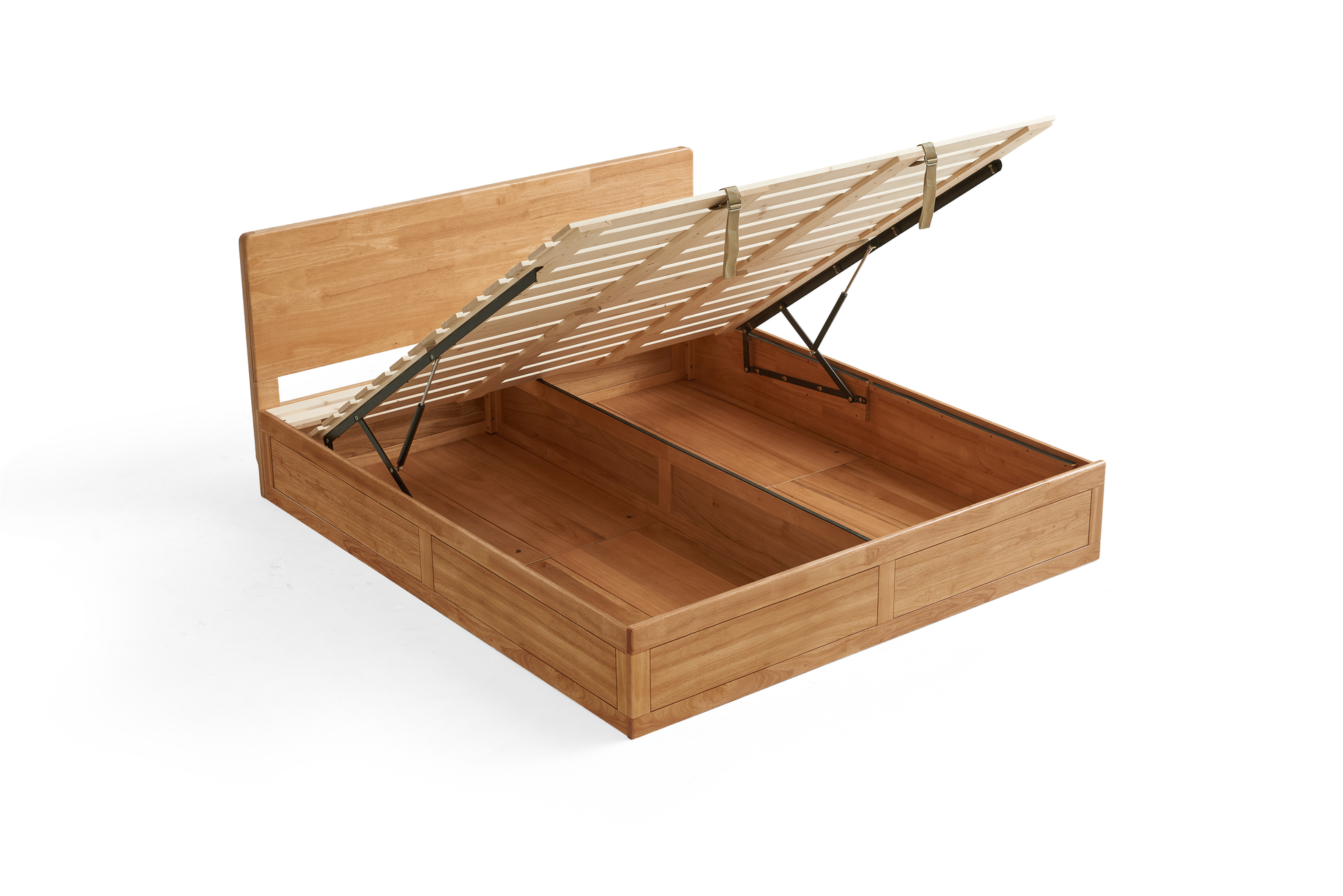 Linspire Yumi Solid Wood Storage Bed Frame, Natural Wood