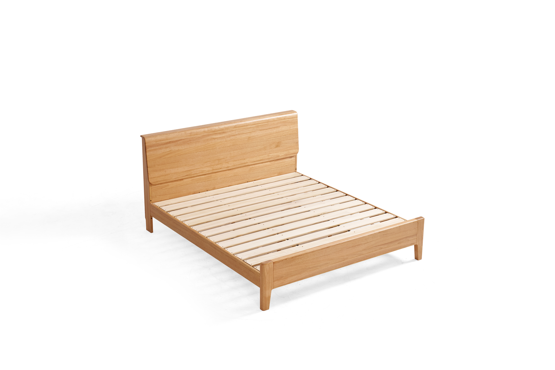 Linspire Halden Solid Wood Standard Bed Frame, Natural Wood