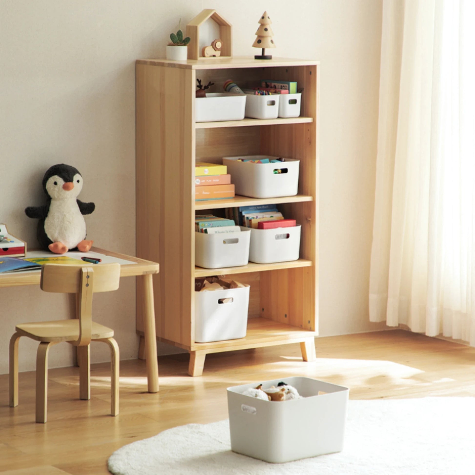 Zenlife Ridge Storage Basket With Handle, White