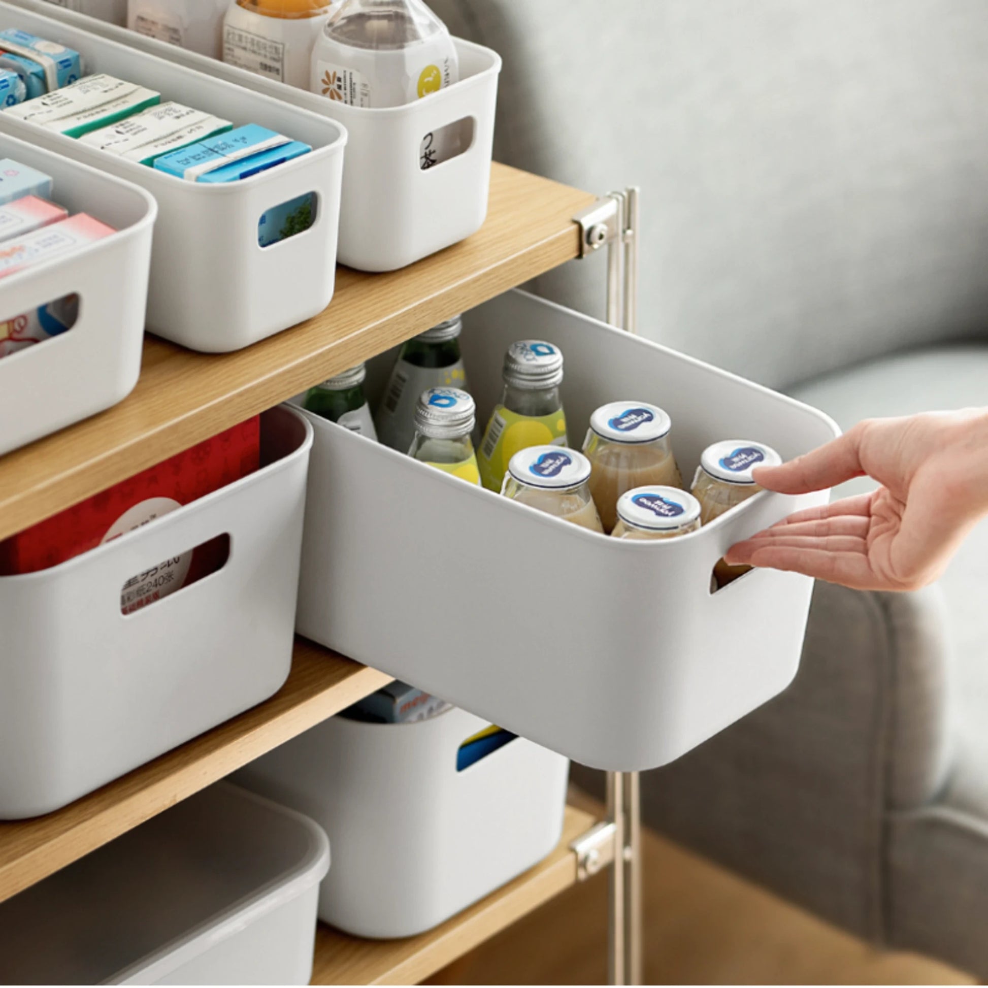 Zenlife Ridge Storage Basket With Handle, White