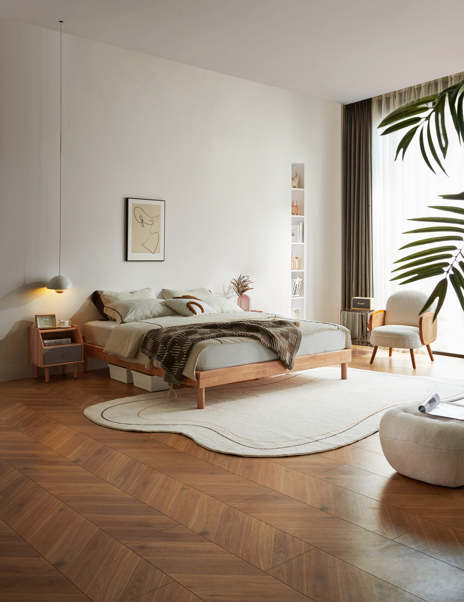 Linspire Soren Solid Wood Standard Bed, Natural Wood
