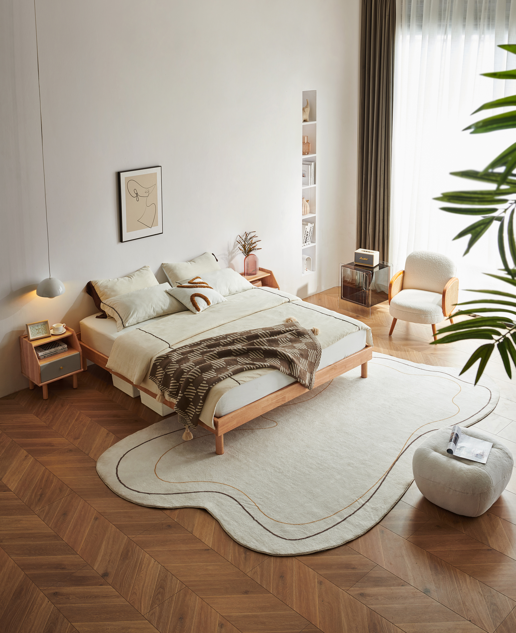 Linspire Soren Solid Wood Standard Bed, Natural Wood