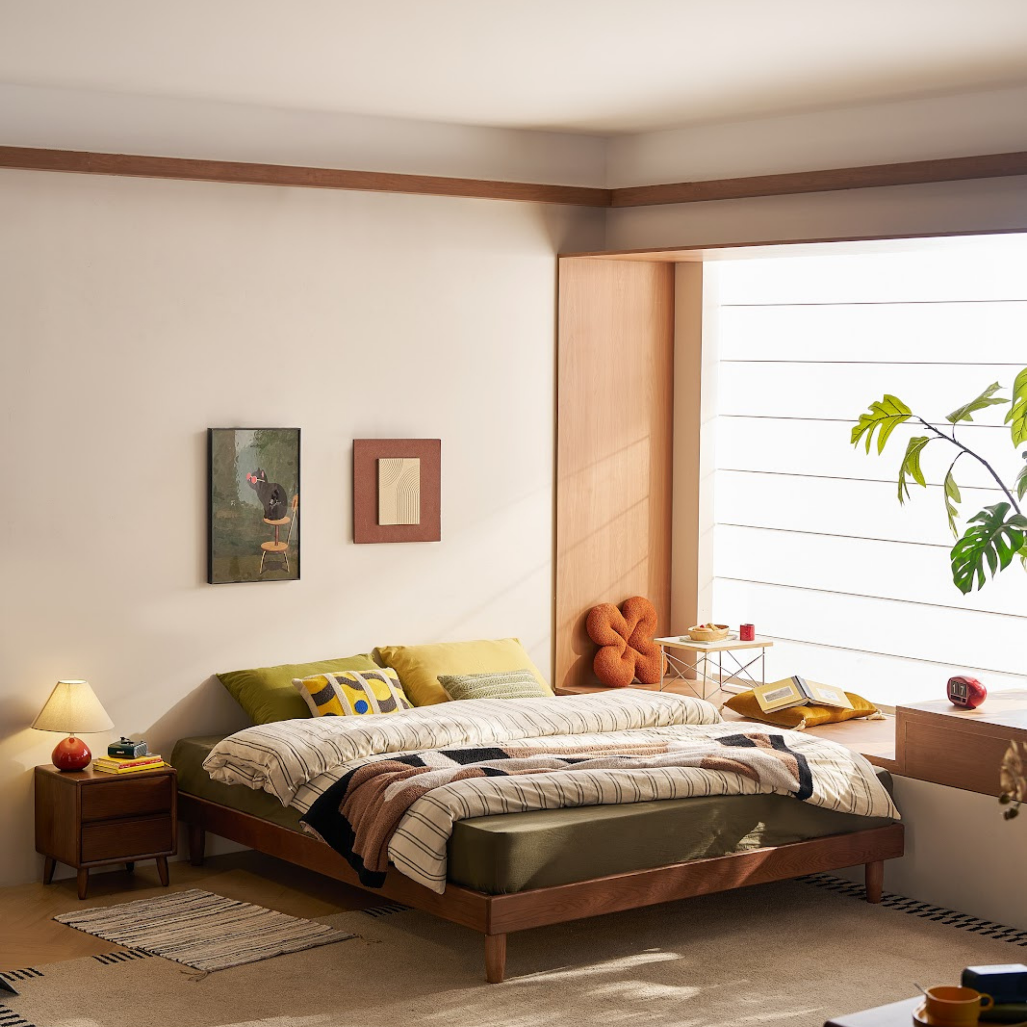Linspire Aspen Global Double Solid Wood Standard Bed Base
