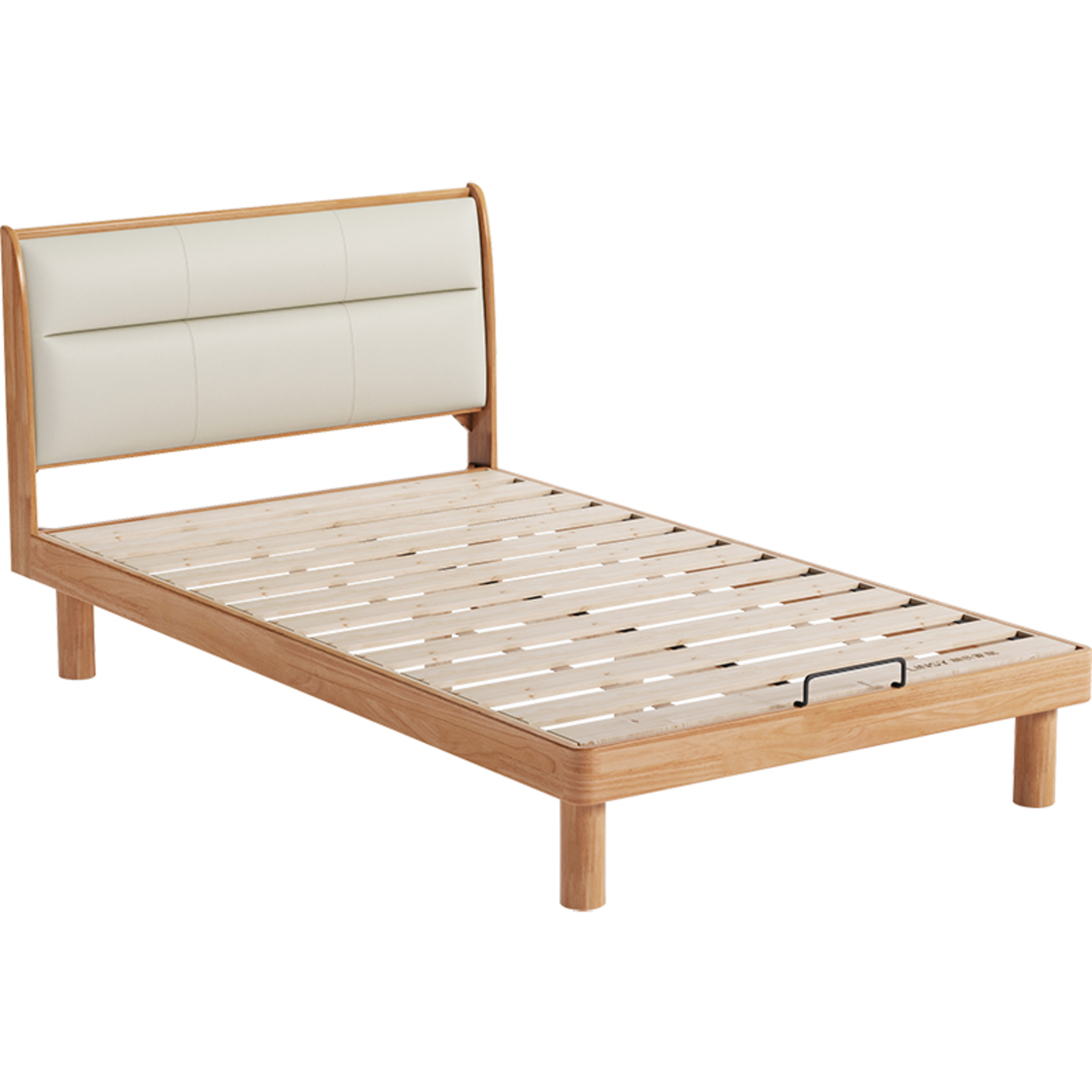 Linspire Varen Solid Wood Upholstered Bed, Natural Wood