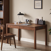 Solidwood Luxembourg Office Desk with 2 Drawers, American Black Walnut, W100cm