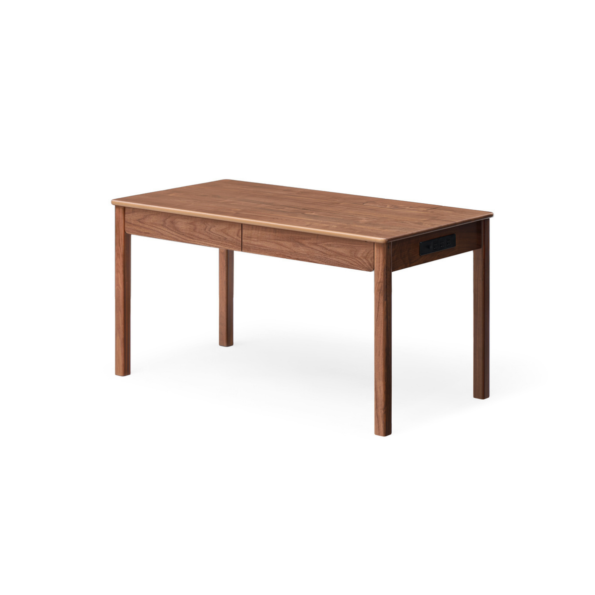 Solidwood Luxembourg Office Desk with 2 Drawers, American Black Walnut, W100cm