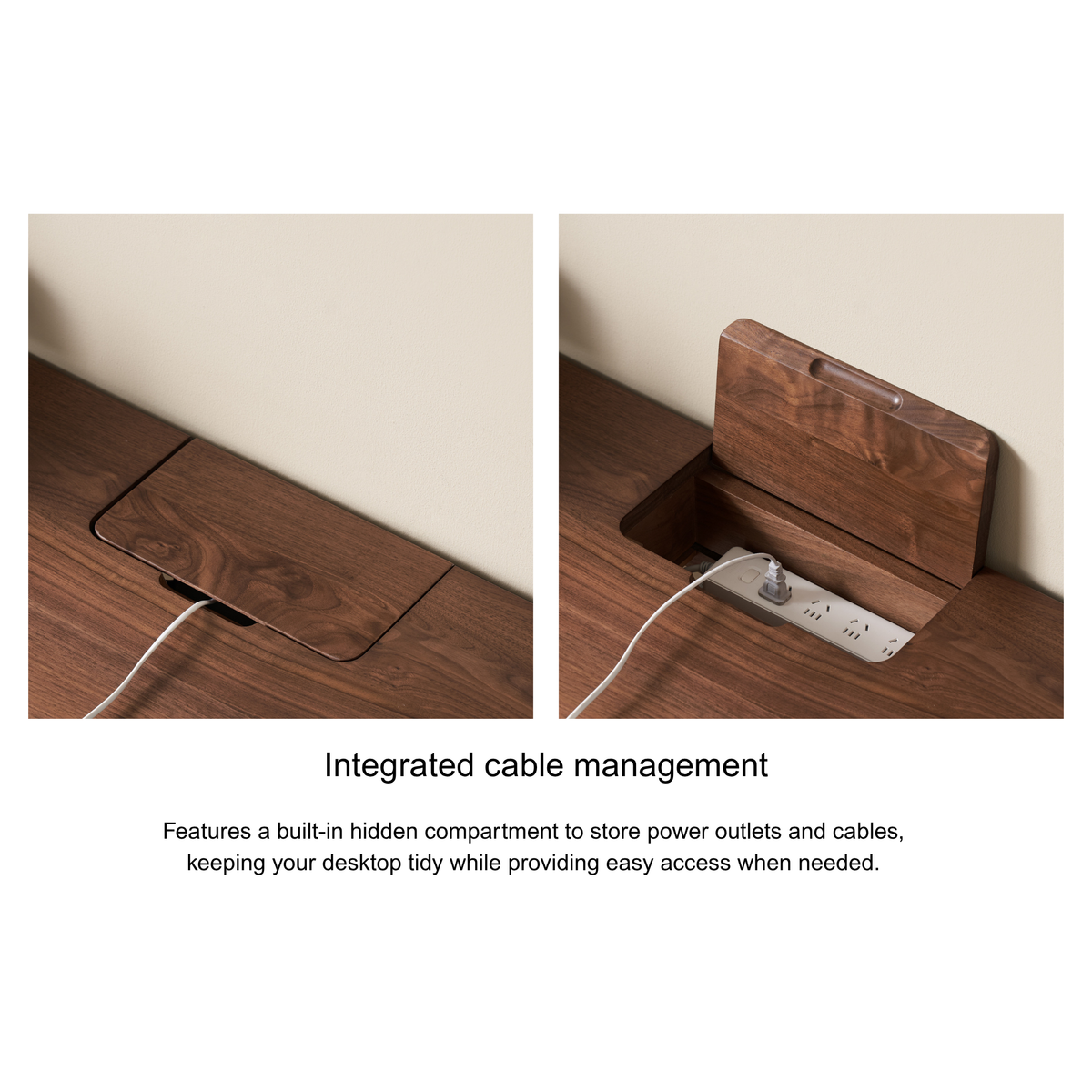 Solidwood Luxembourg Office Desk with 2 Drawers, American Black Walnut, W100cm