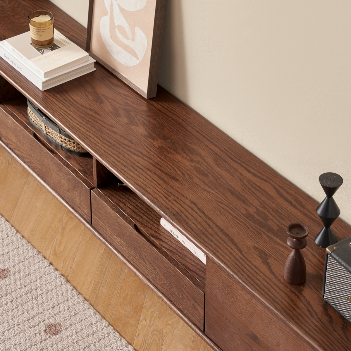 Solidwood Bailey Entertainment Unit, Walnut Oak, W200cm