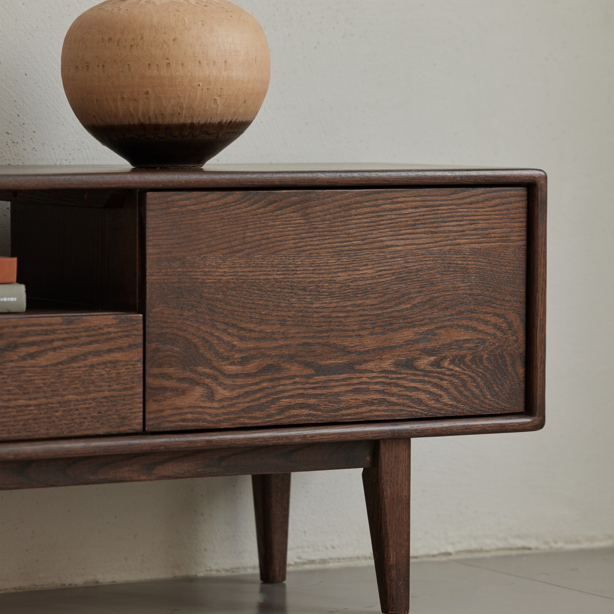 Solidwood Bailey Entertainment Unit, Walnut Oak, W200cm
