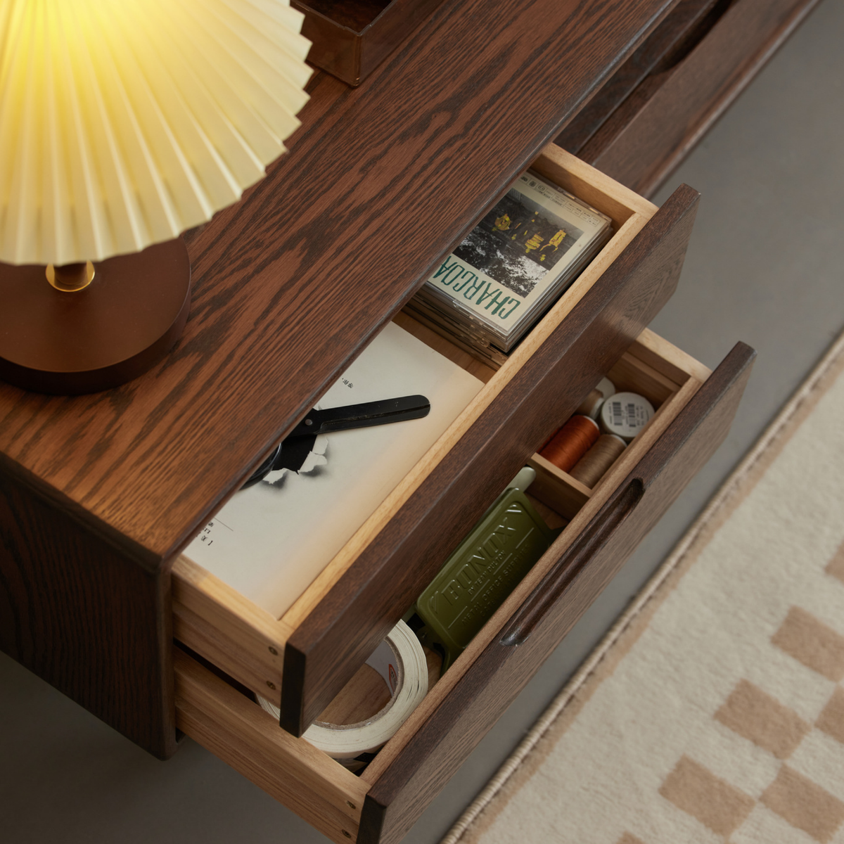 Solidwood Bailey Entertainment Unit, Walnut Oak, W200cm