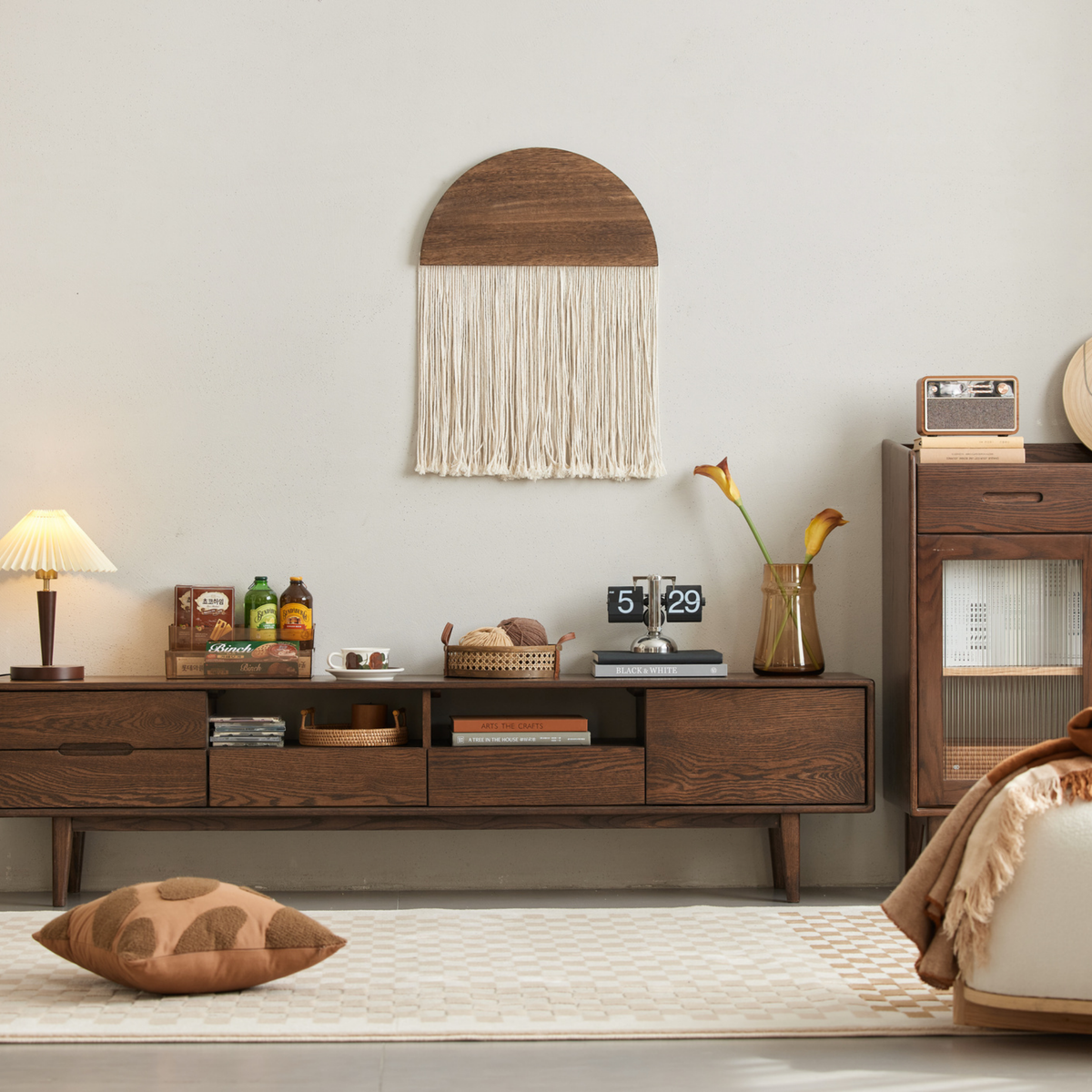 Solidwood Bailey Entertainment Unit, Walnut Oak, W200cm