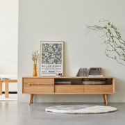 Solidwood Santa Rosa Sliding-Door Entertainment Unit, Oak, W150cm