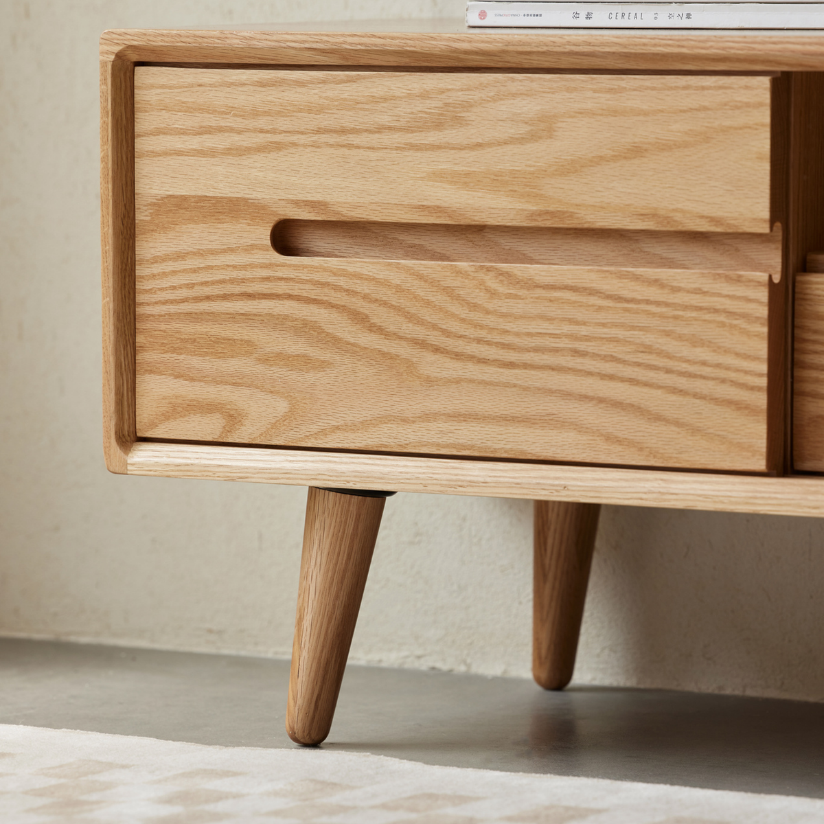 Solidwood Santa Rosa Sliding-Door Entertainment Unit, Oak, W150cm