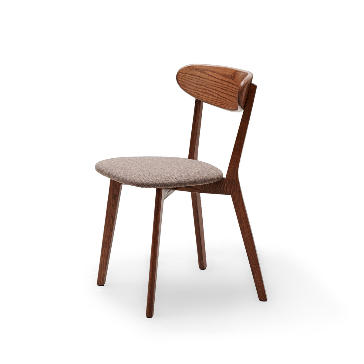Solidwood Fuji Dining Chairs, Walnut Oak, Set of 4