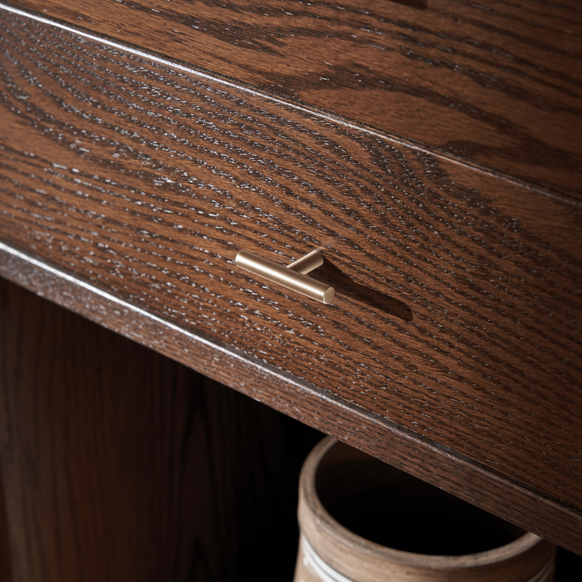 Solidwood Seattle Open Bookcase with 2 Drawers, Walnut Oak, W50cm
