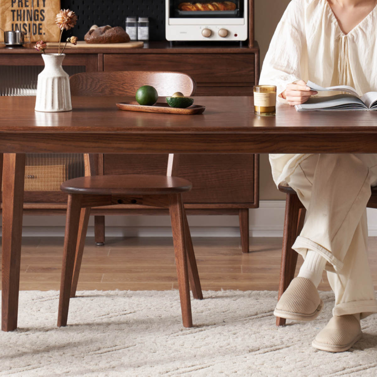 Solidwood Denmark Dining Table, Walnut Oak