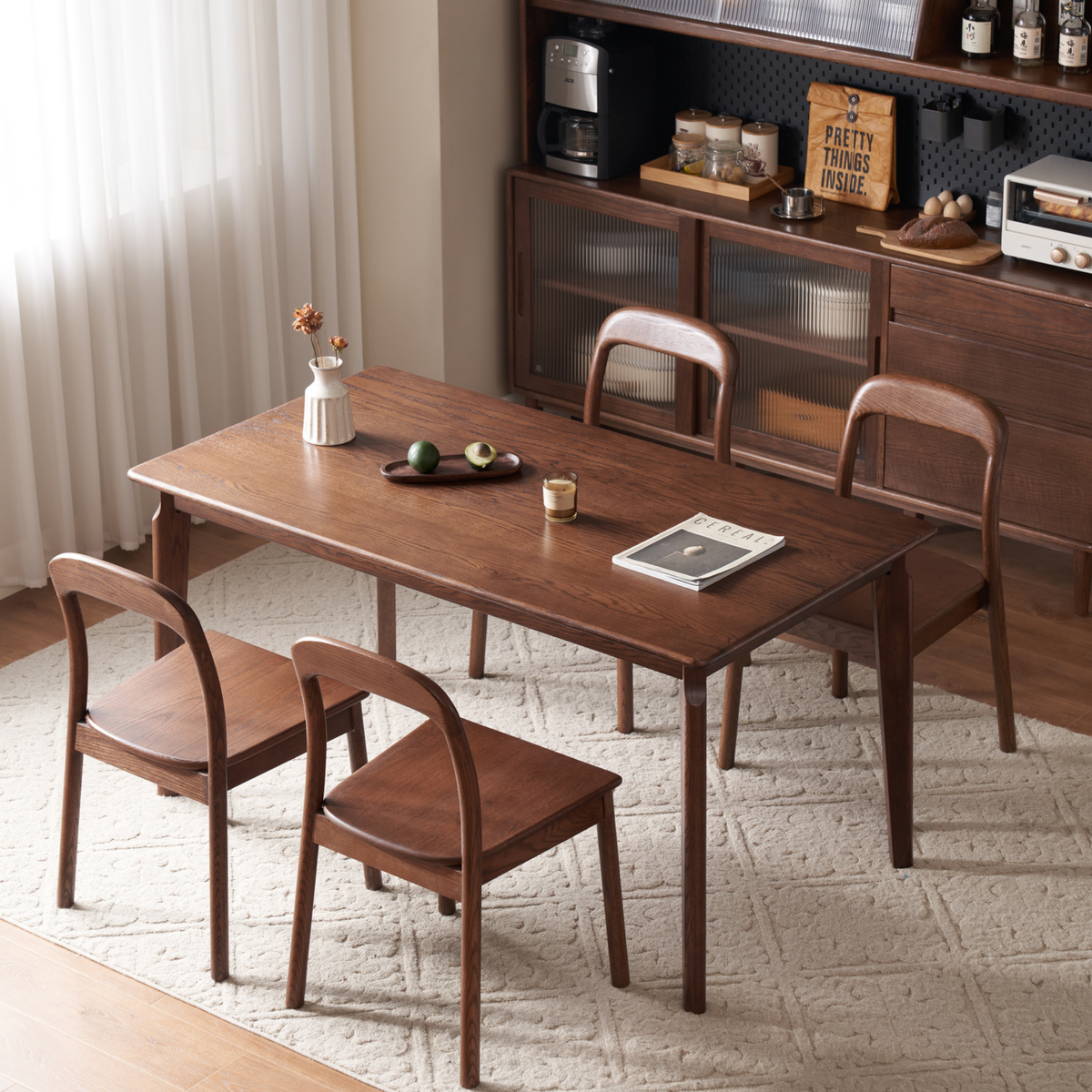 Solidwood Denmark Dining Table, Walnut Oak