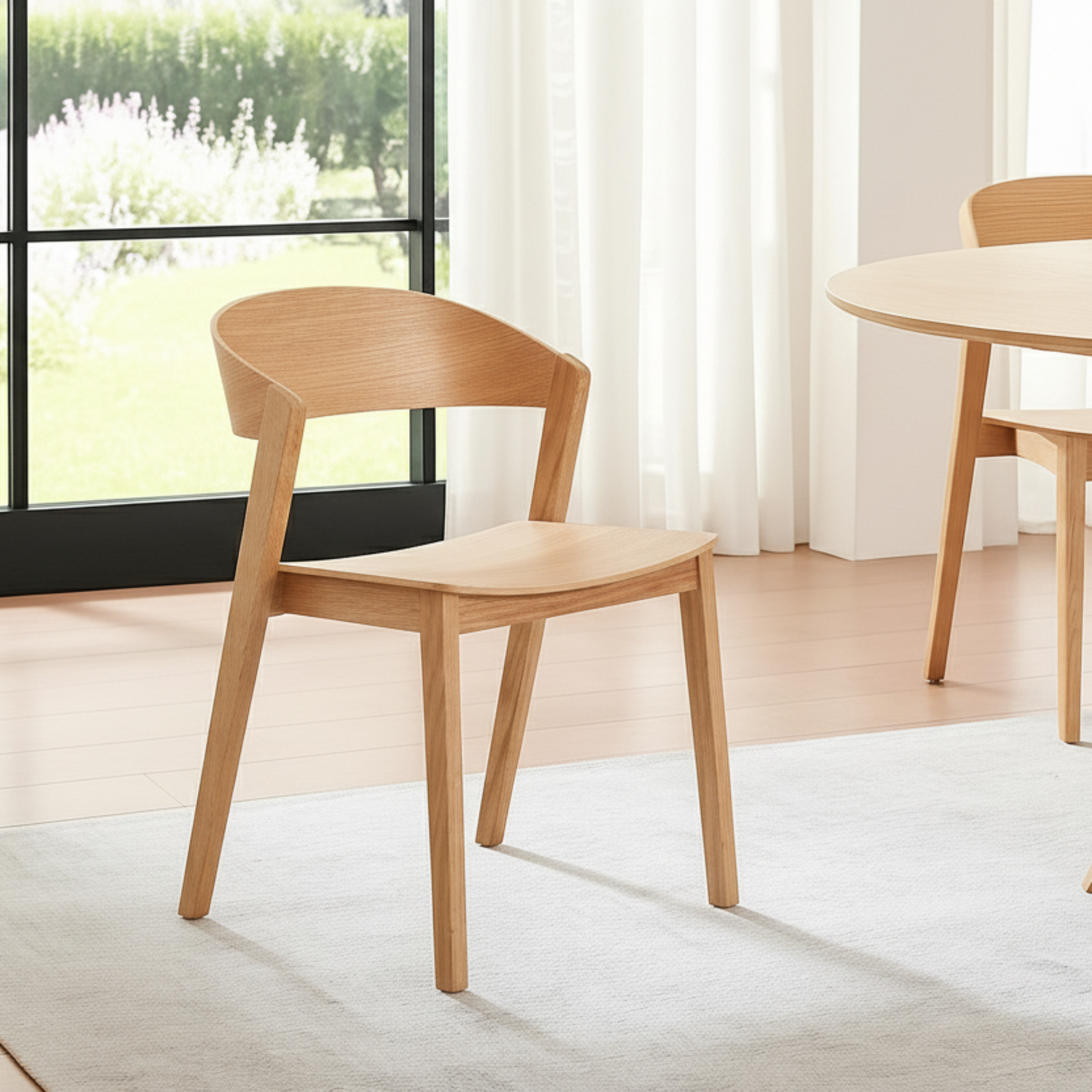 MODE Bowa Solid Wood Armless Dining Chair, Set of 2
