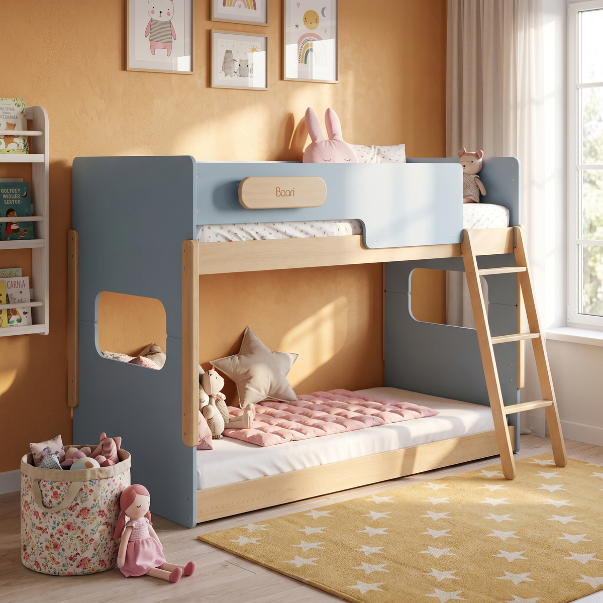 Boori Neat Kid NZ Single Bunk Bed, Blueberry and Almond