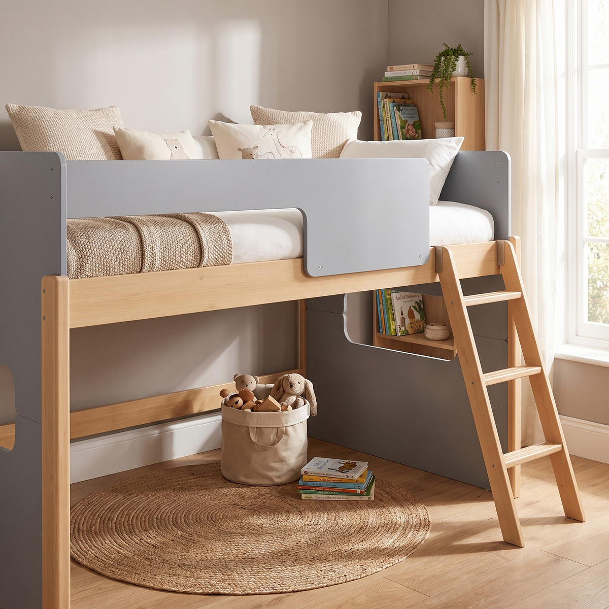 Boori Neat Kid NZ Single Bunk Bed, Blueberry and Almond