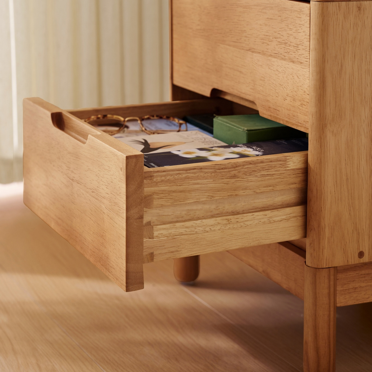 Linspire Yumi Solid Wood 2-Drawer Bedside Table