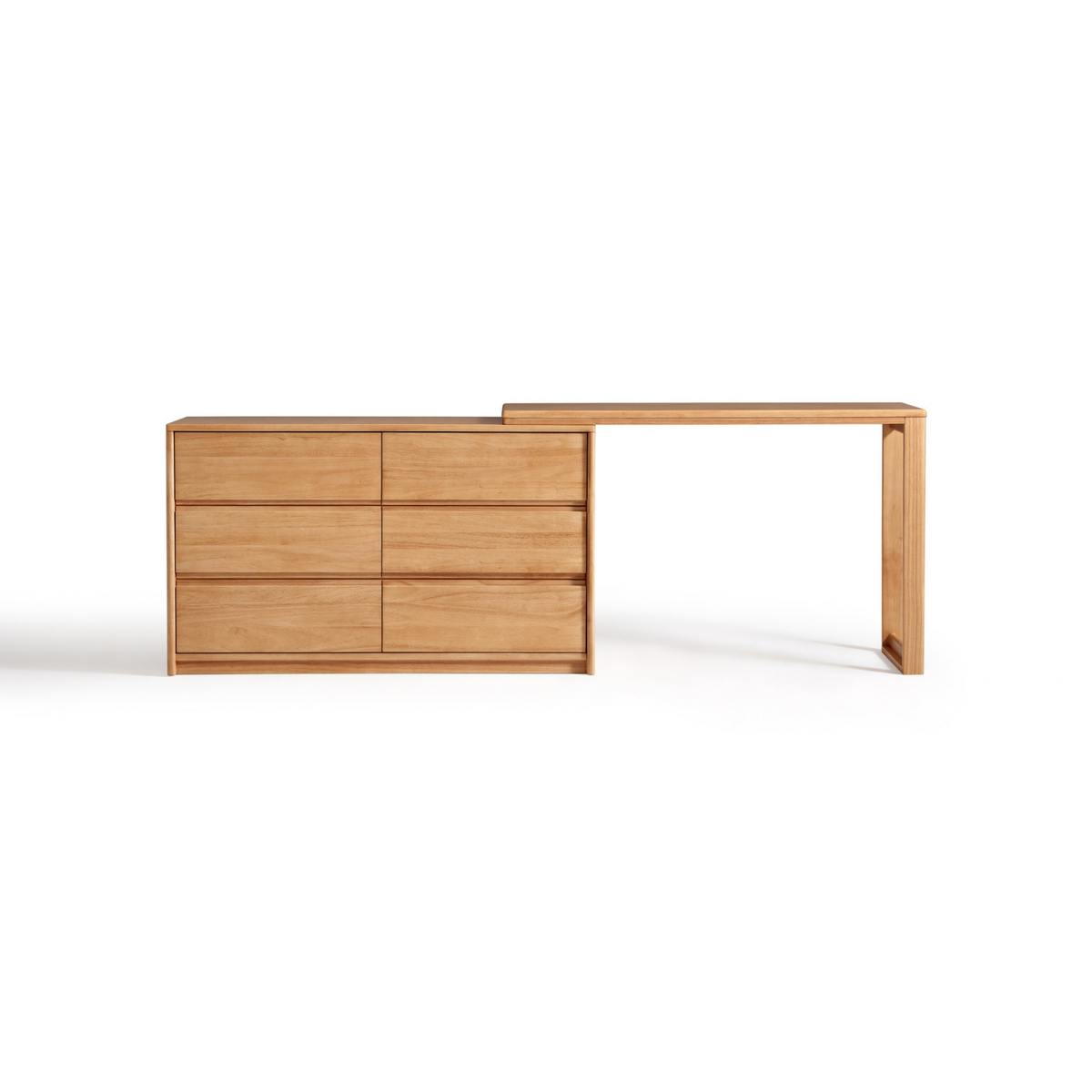 Linspire Yumi Solid Wood Dressing Table with Chest of 6 Drawers