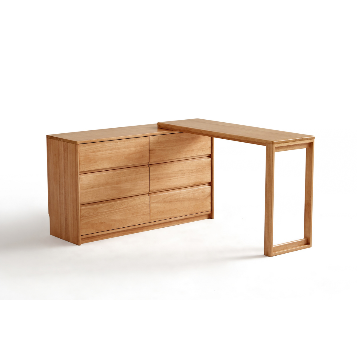 Linspire Yumi Solid Wood Dressing Table with Chest of 6 Drawers