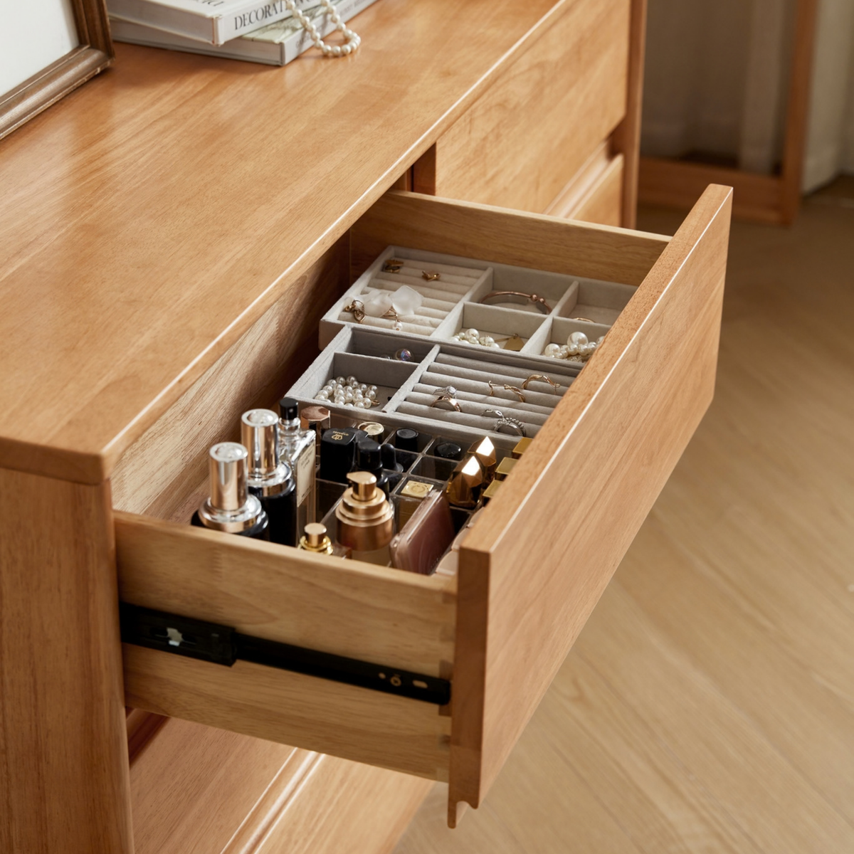 Linspire Yumi Solid Wood Dressing Table with Chest of 6 Drawers