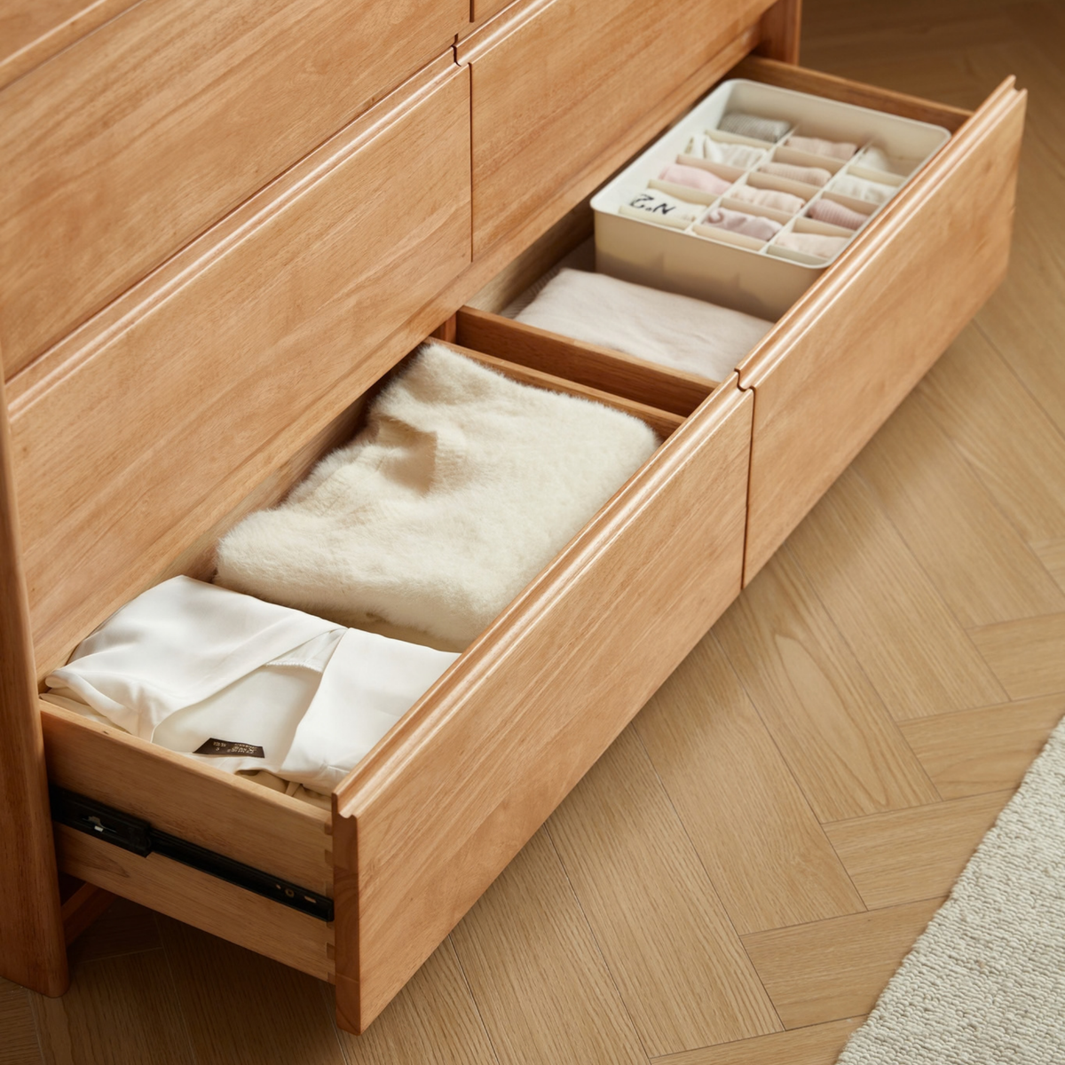 Linspire Yumi Solid Wood Dressing Table with Chest of 6 Drawers