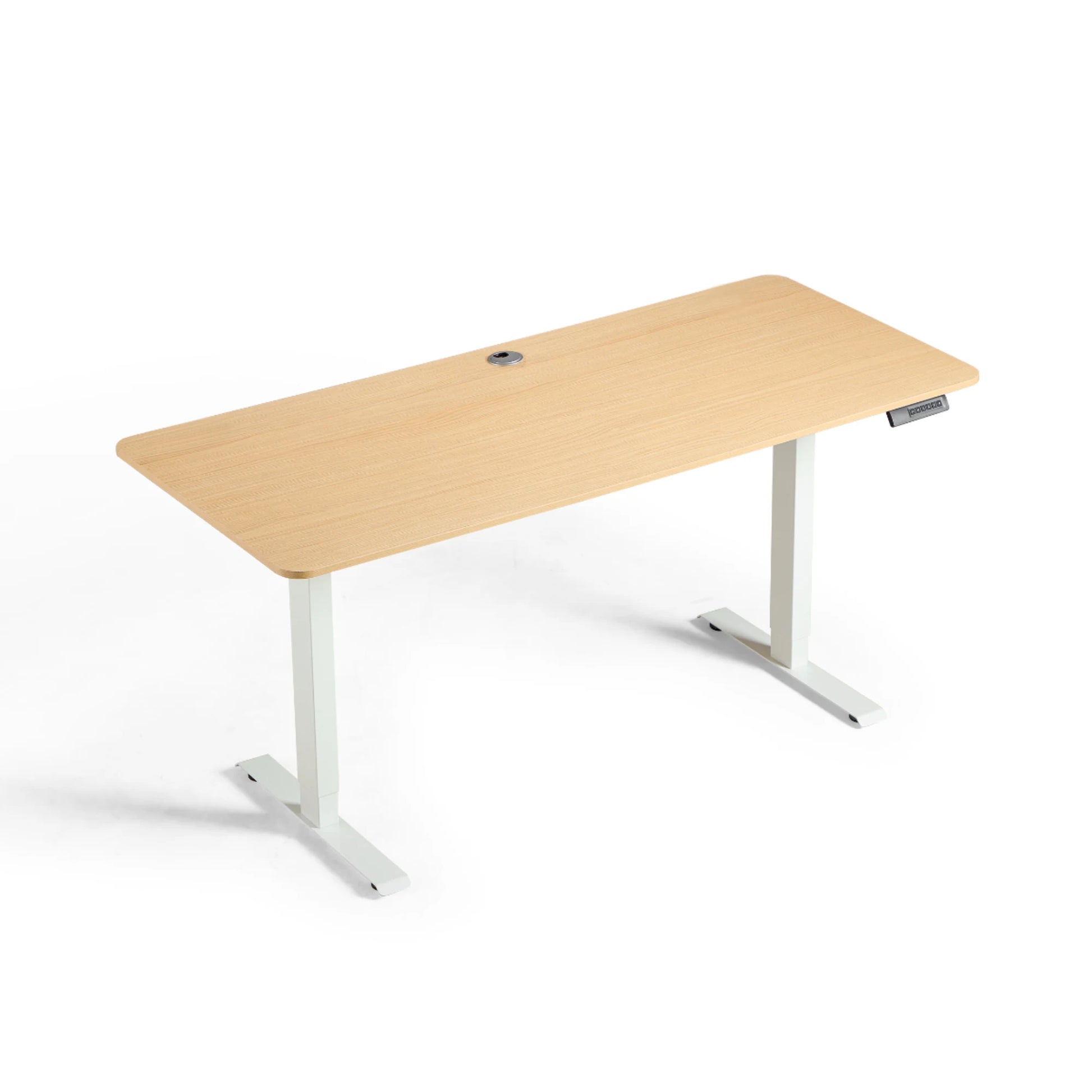 Linspire Ascend Electric Height Adjustable Standing Desk 120cm, Natural Wood & White