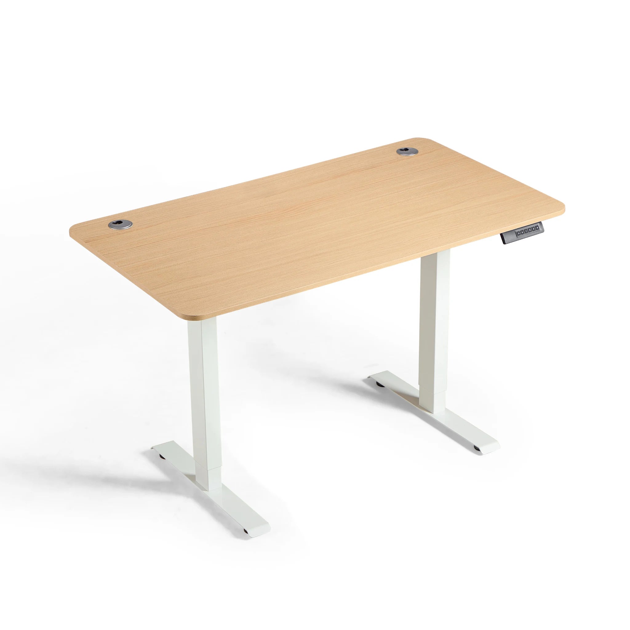 Linspire Ascend Electric Height Adjustable Standing Desk, W120cm, Natural Wood & White