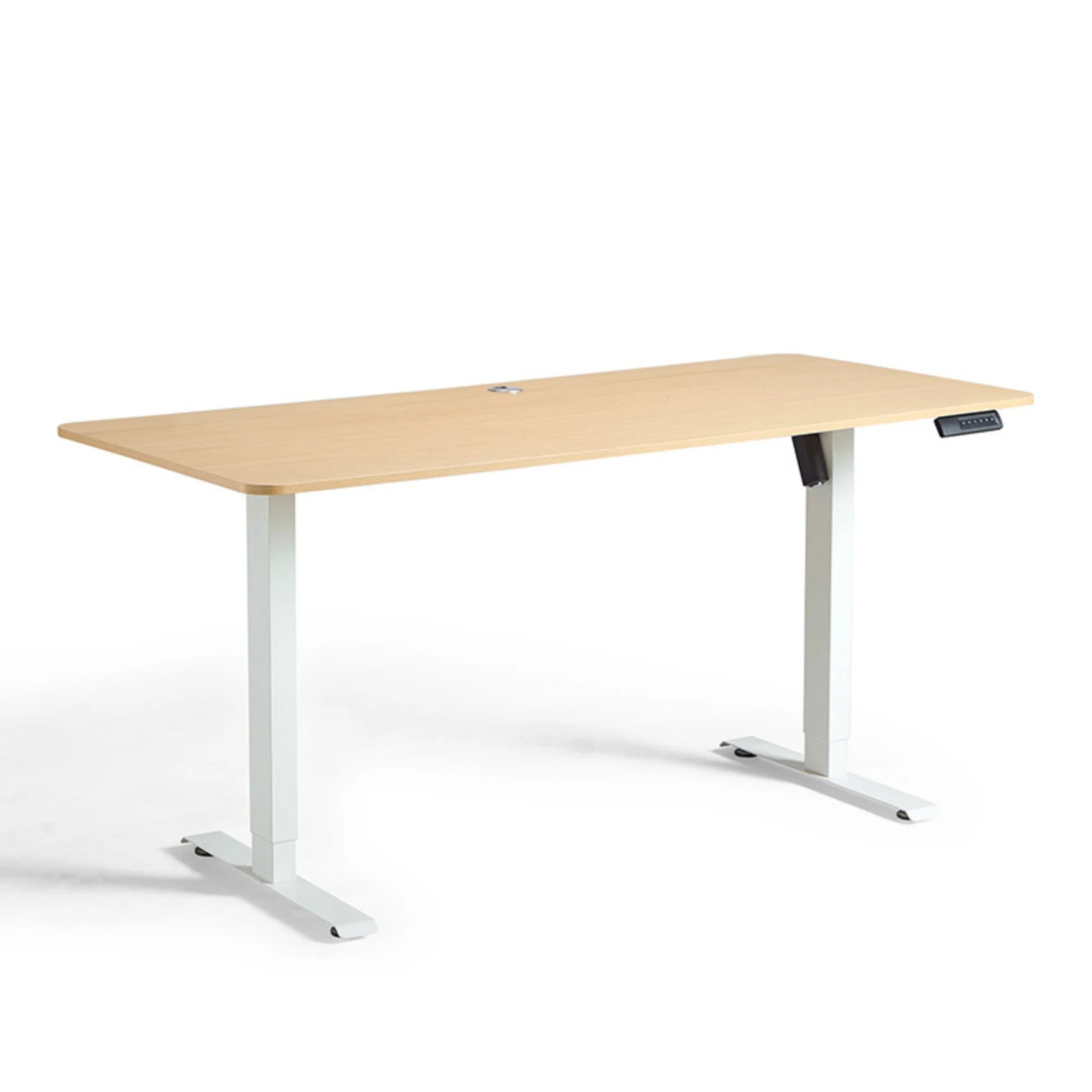 Linspire Ascend Electric Height Adjustable Standing Desk 120cm, Natural Wood & White