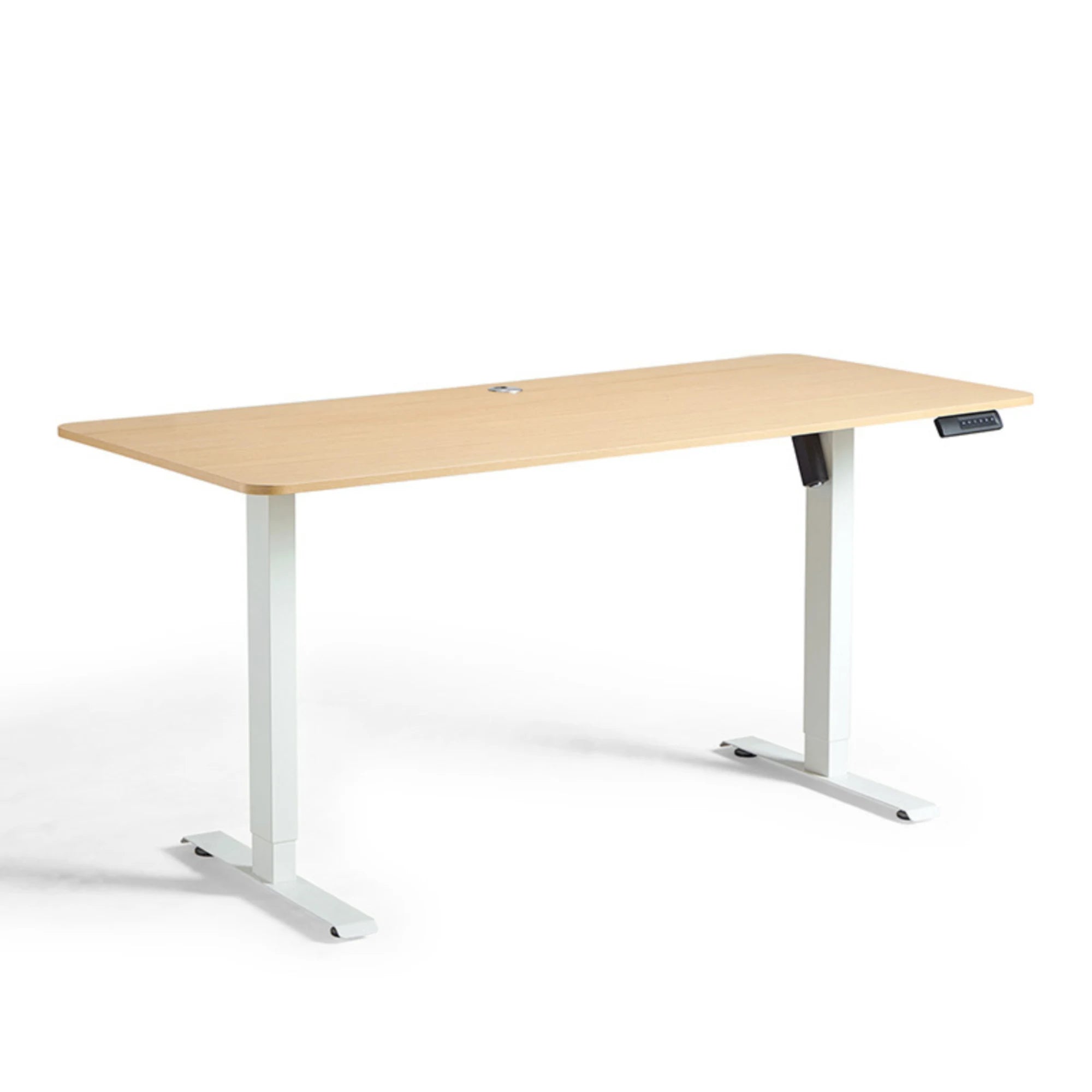 Linspire Ascend Electric Height Adjustable Standing Desk 120cm, Natural Wood & White