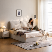 Linspire Nebula Lift-Up Storage Bed Frame, White