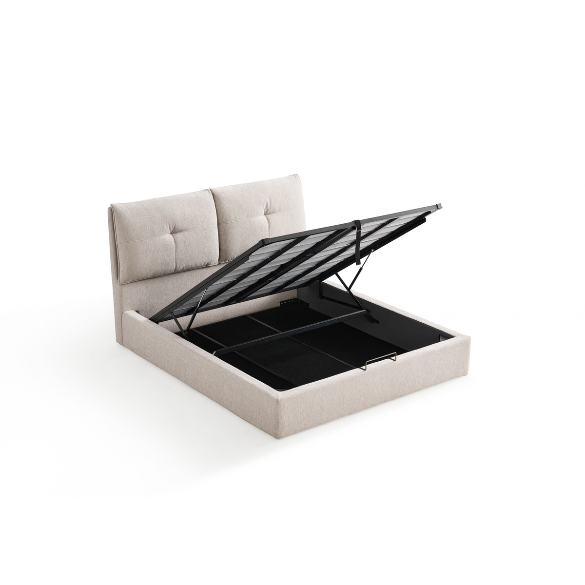 Linspire Nebula Lift-Up Storage Bed Frame, White