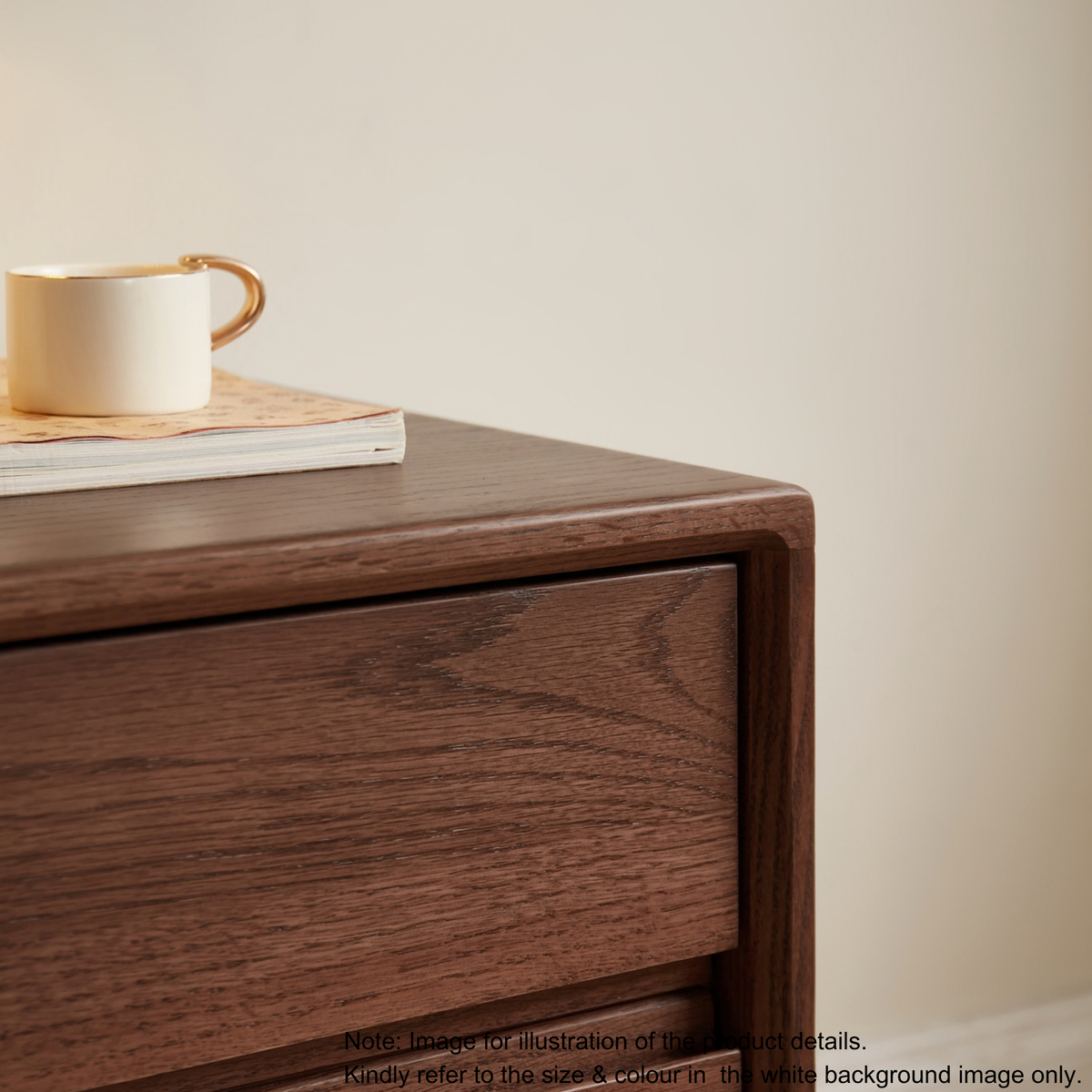 Linspire Aspen Solid Wood Bedside Table, W40cm, Natural Wood