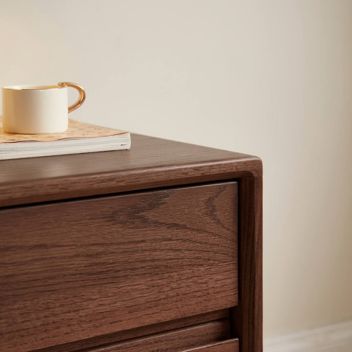 Linspire Aspen Solid Wood Bedside Table, W40cm, Dark Wood