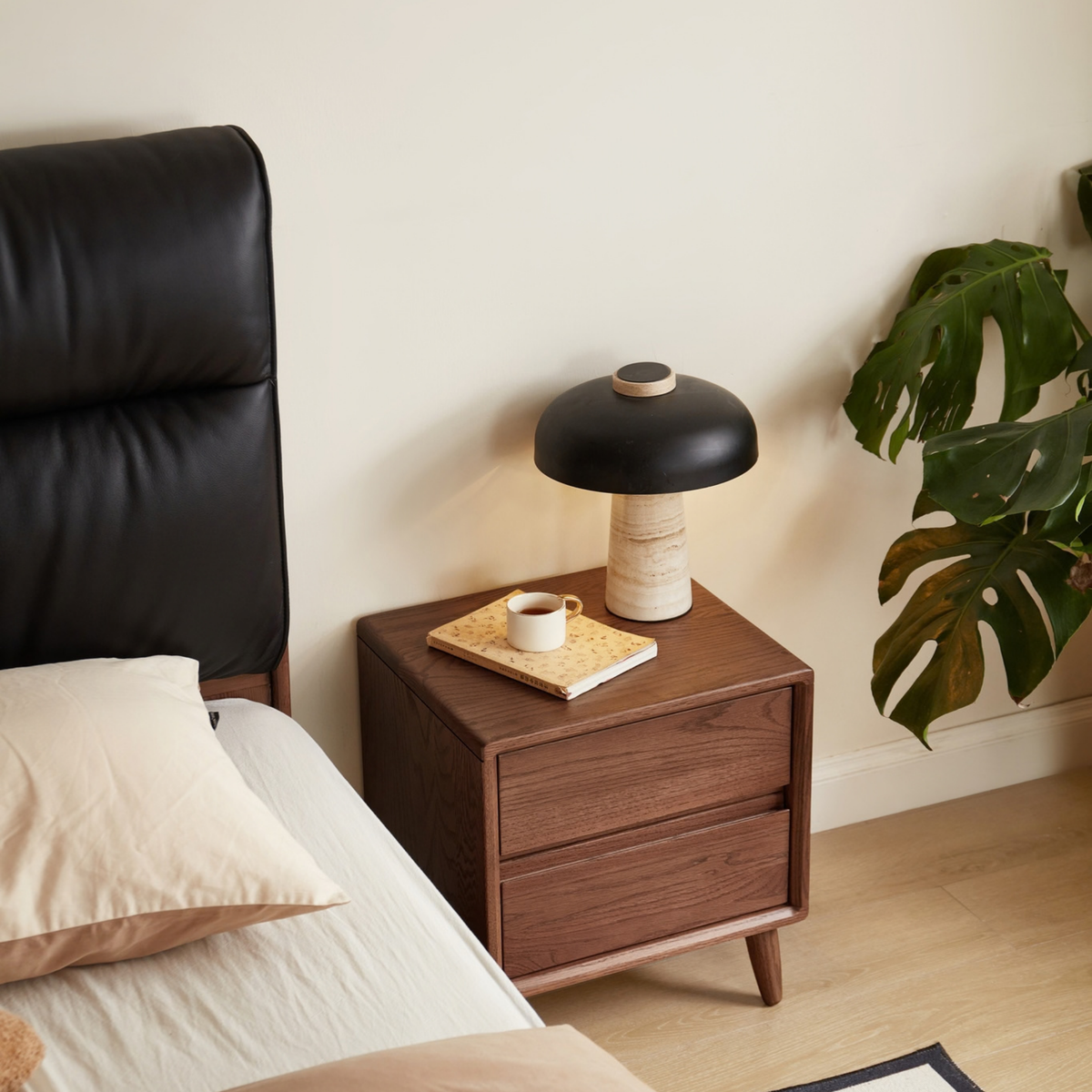 Linspire Aspen Solid Wood Bedside Table, W40cm, Dark Wood