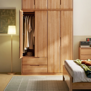 Linspire Halden 3-Door Solid Wood Wardrobe, W120cm, Natural Wood