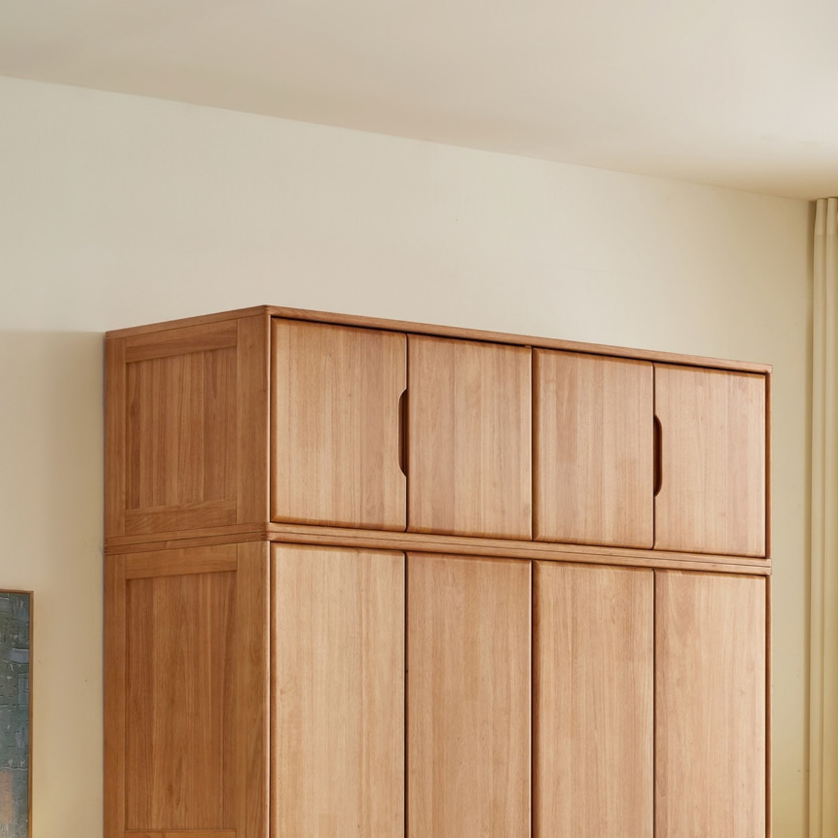 Linspire Halden 4-Door Solid Wood Wardrobe Top Cabinet, W120cm